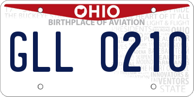 OH license plate GLL0210