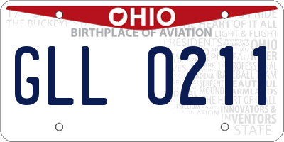 OH license plate GLL0211