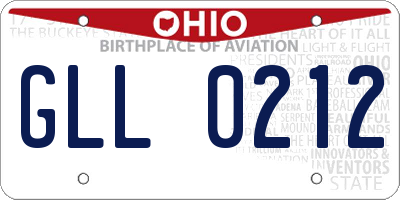OH license plate GLL0212
