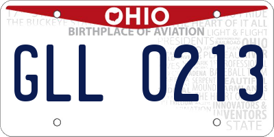 OH license plate GLL0213