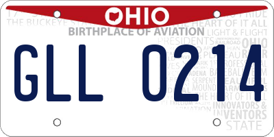 OH license plate GLL0214
