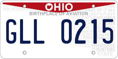 OH license plate GLL0215