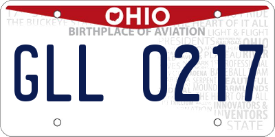 OH license plate GLL0217