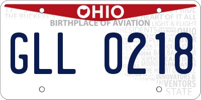 OH license plate GLL0218