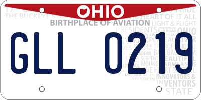 OH license plate GLL0219