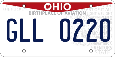 OH license plate GLL0220