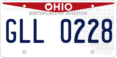 OH license plate GLL0228