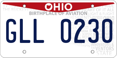 OH license plate GLL0230