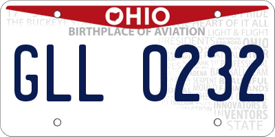 OH license plate GLL0232