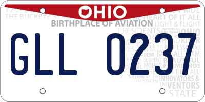 OH license plate GLL0237