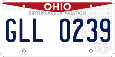 OH license plate GLL0239