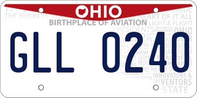 OH license plate GLL0240