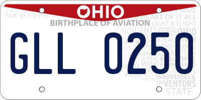 OH license plate GLL0250