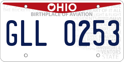 OH license plate GLL0253