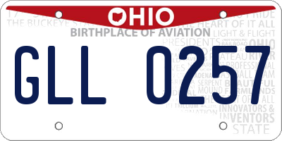 OH license plate GLL0257