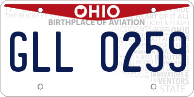 OH license plate GLL0259