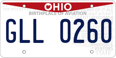 OH license plate GLL0260