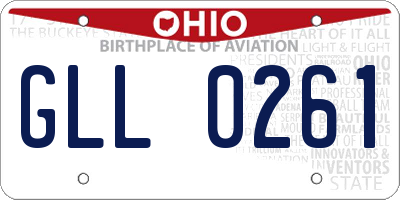 OH license plate GLL0261