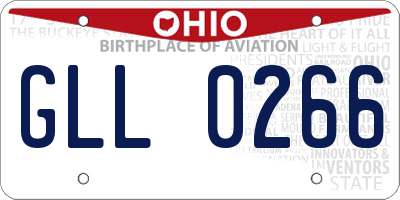 OH license plate GLL0266