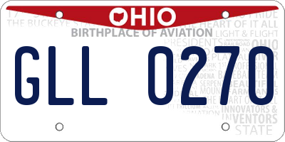 OH license plate GLL0270