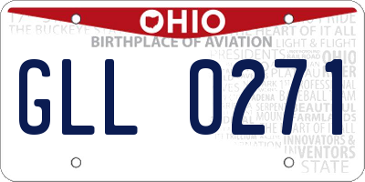 OH license plate GLL0271