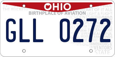OH license plate GLL0272