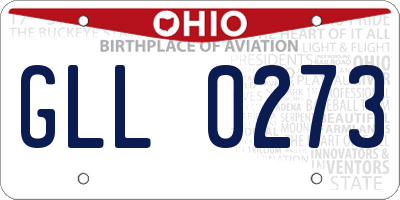 OH license plate GLL0273