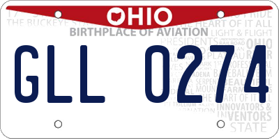 OH license plate GLL0274