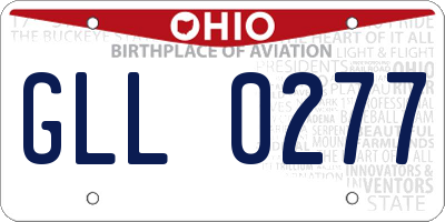 OH license plate GLL0277