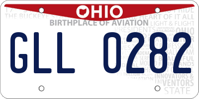 OH license plate GLL0282
