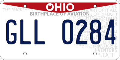 OH license plate GLL0284