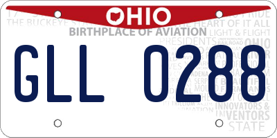 OH license plate GLL0288