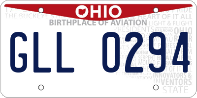 OH license plate GLL0294