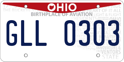 OH license plate GLL0303