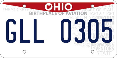OH license plate GLL0305