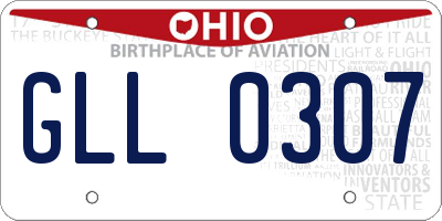 OH license plate GLL0307