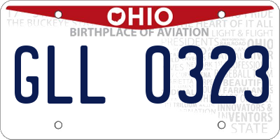 OH license plate GLL0323