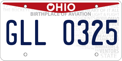 OH license plate GLL0325