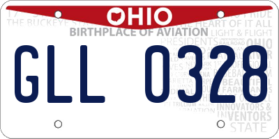 OH license plate GLL0328