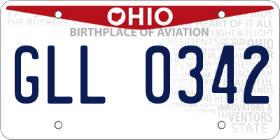 OH license plate GLL0342