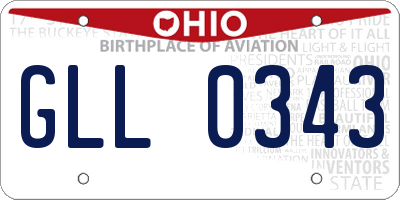 OH license plate GLL0343