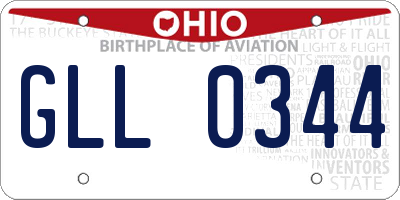 OH license plate GLL0344