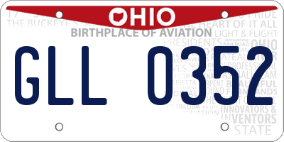 OH license plate GLL0352