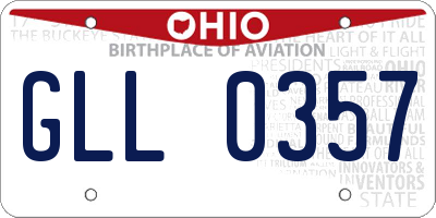 OH license plate GLL0357