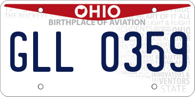 OH license plate GLL0359