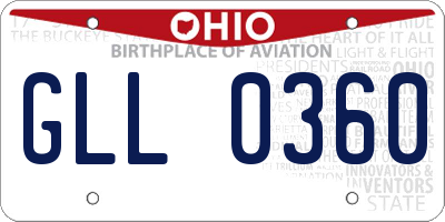 OH license plate GLL0360
