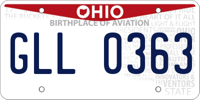 OH license plate GLL0363