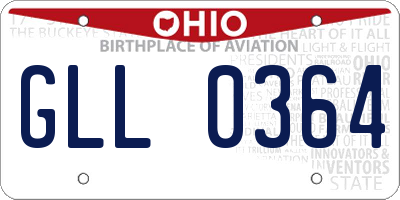 OH license plate GLL0364