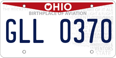 OH license plate GLL0370