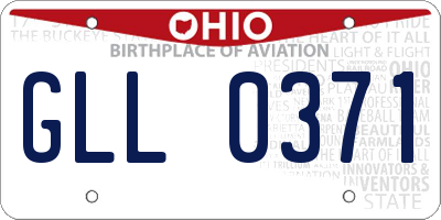 OH license plate GLL0371